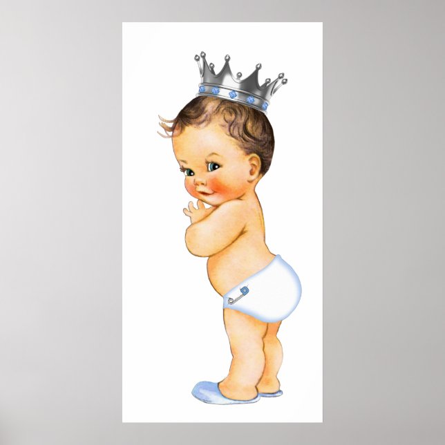 Brunette Little Prince Baby Shower Poster (Framsidan)