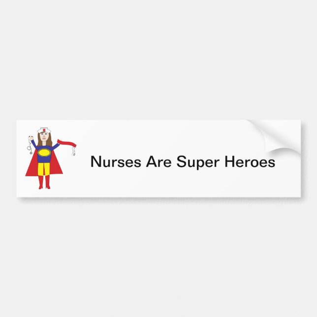 Brunette Nurses Toppen Hero Bumper Sticker Bildekal (Framsidan)