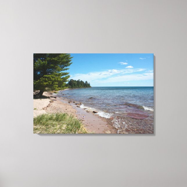 Brunette Park Shoreline — Lake Superior, Michigan Canvastryck (Framsida)