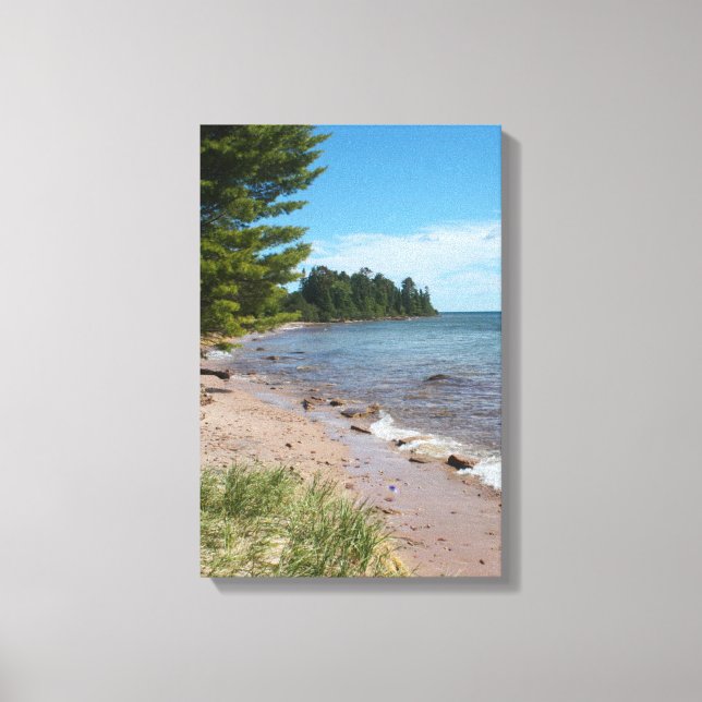 Brunette Park Strandlinje — Lake Superior, Michiga Canvastryck (Framsida)