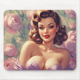 Brunette Pin-Up Pastel Flowers Musmatta
