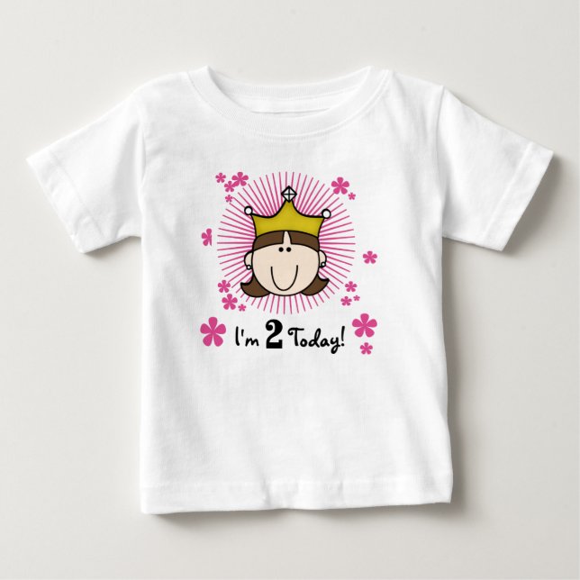 Brunette Princess 2:a födelsedagen T Shirt (Framsida)