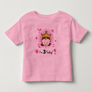 Brunette Princess 3rd Birthday Tshirts and Gifts