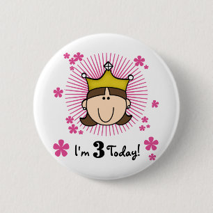 Brunette Princess 3rd Birthday Tshirts and Gifts Knapp