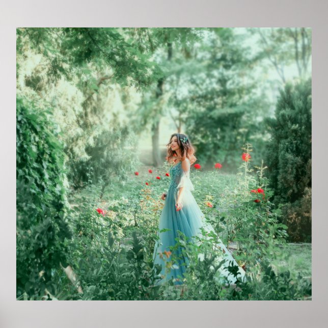 Brunette Princess: Fairy Forest Watercolor Poster (Framsidan)