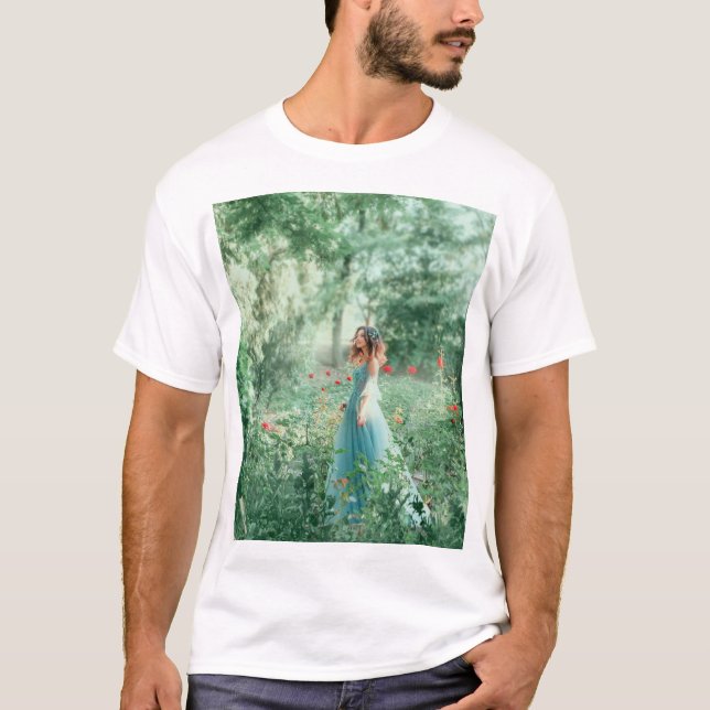 Brunette Princess: Fairy Forest Watercolor T Shirt (Framsida)