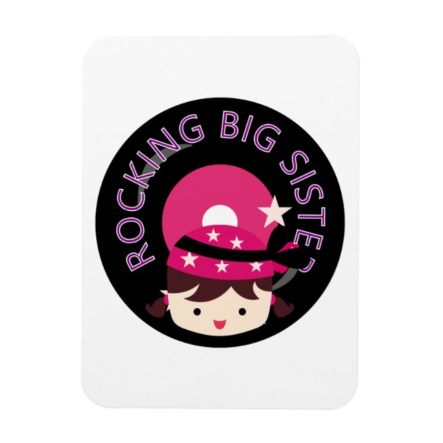 Brunette Rocking Big Sister Magnet (Vertikal)