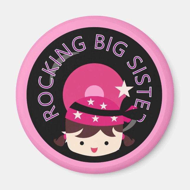 Brunette Rocking Big Sister Magnet (Framsidan)