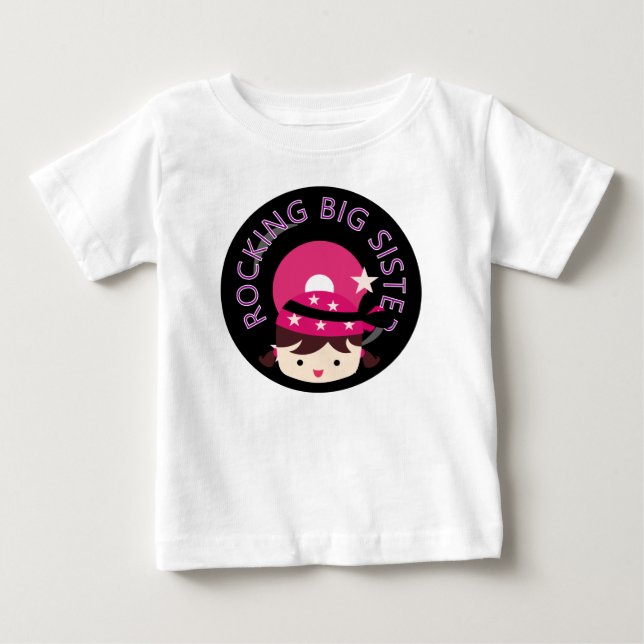 Brunette Rocking Big Sister T-shirt (Framsida)