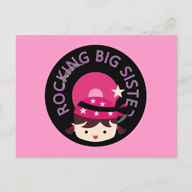 Brunette Rocking Big Sister Vykort (Framsida)
