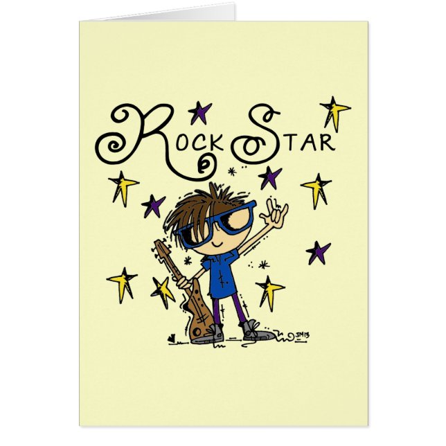 Brunette Rockstjärna OBS Kort (Framsidan)