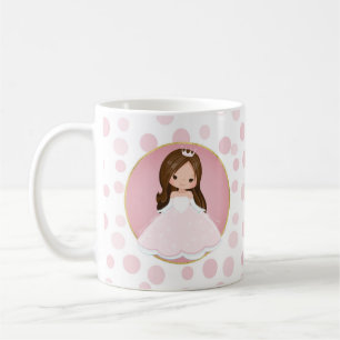 Brunette Rosa Princess Kaffemugg