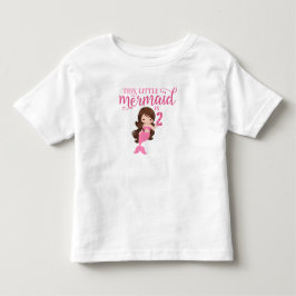 Brunette Sjöjungfru 2:a födelsedagen T-shirt