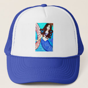 brunette sjöjungfru hat keps