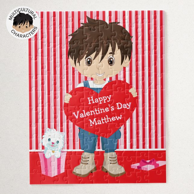 Brunette Valentines Boy Pussel (Skapare uppladdad)