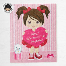 Brunette Valentines Girl