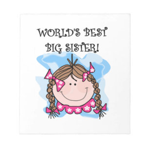Brunette World's Best Big Sister Gifts Anteckningsblock