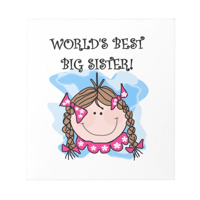 Brunette World's Best Big Sister Gifts Anteckningsblock (Framsida)