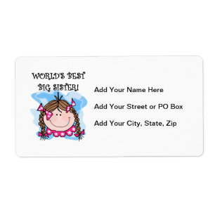 Brunette World's Best Big Sister Gifts Fraktsedel