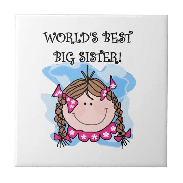 Brunette World's Best Big Sister Gifts Kakelplatta (Framsidan)
