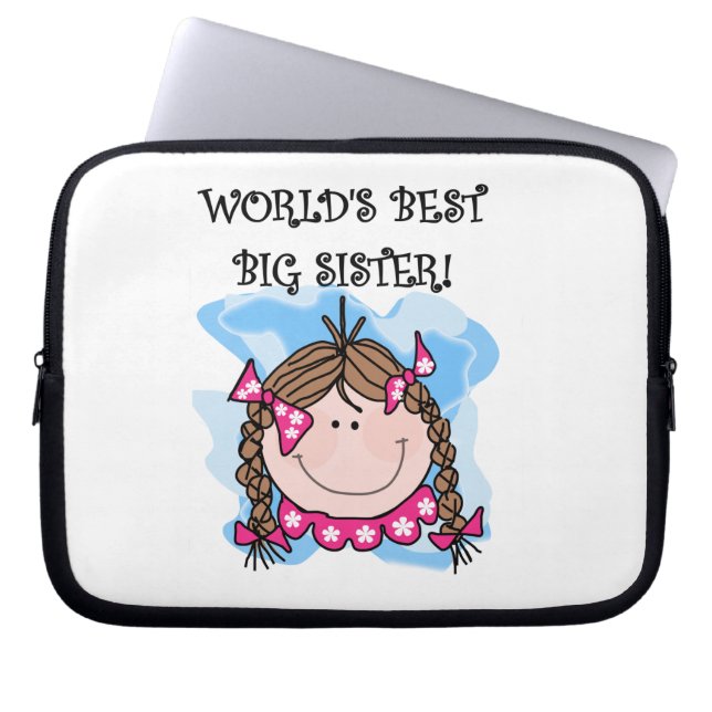 Brunette World's Best Big Sister Gifts Laptop Sleeve (Framsidan)