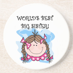 Brunette World's Best Big Sister Gifts Underlägg Sandsten