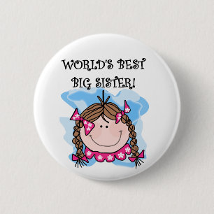 Brunette World's Best Big Sister Tshirts and Gifts Knapp