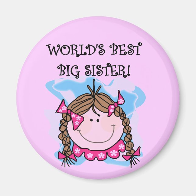 Brunette World's Best Big Sister Tshirts and Gifts Magnet (Framsidan)