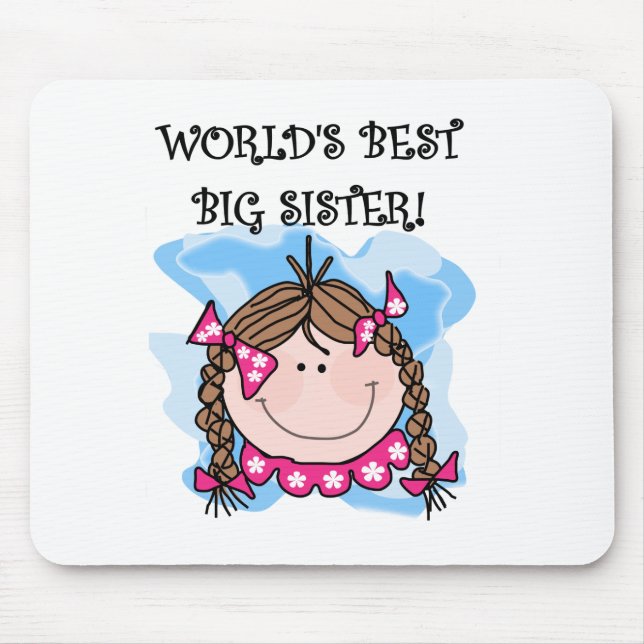 Brunette World's Best Big Sister Tshirts and Gifts Musmatta (Framsidan)