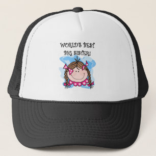 Brunette World's Best Big Sister Tshirts and Gifts Truckerkeps