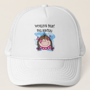 Brunette World's Best Big Sister Tshirts and Gifts Truckerkeps