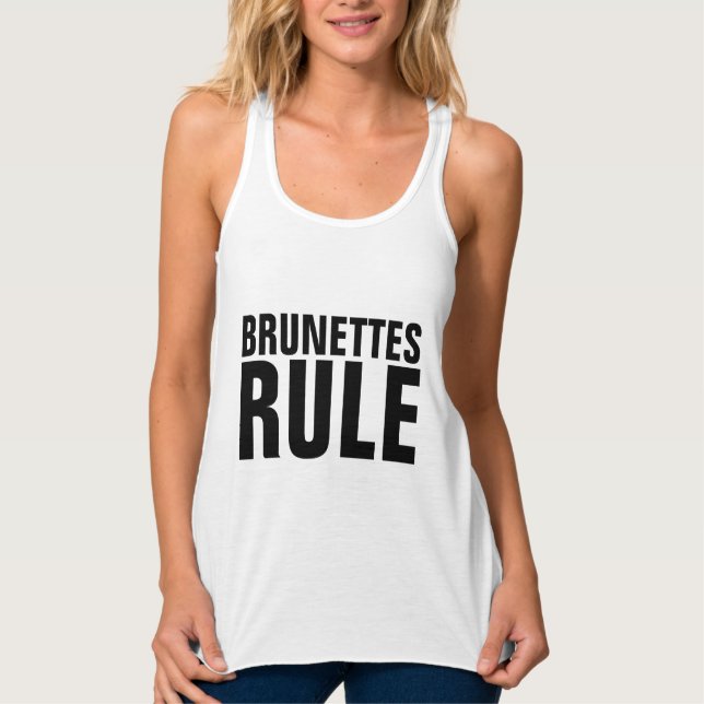 BRUNETTES-tanktop, T-shirts Linne Med Racerback (Framsida)