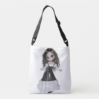 Brunettkvinna all över - tryckkor förkroppsligar axelväska