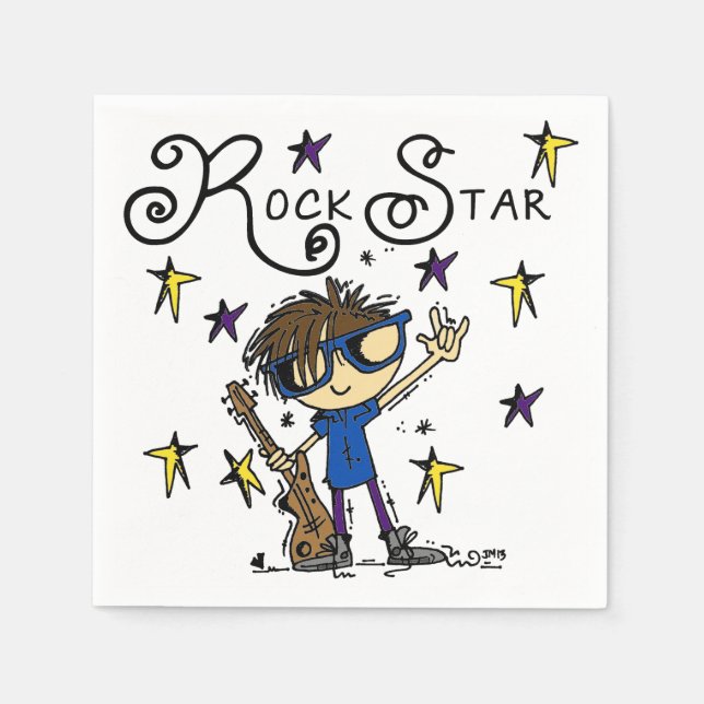 Brunettrockstjärna Pappersservett (Framsidan)