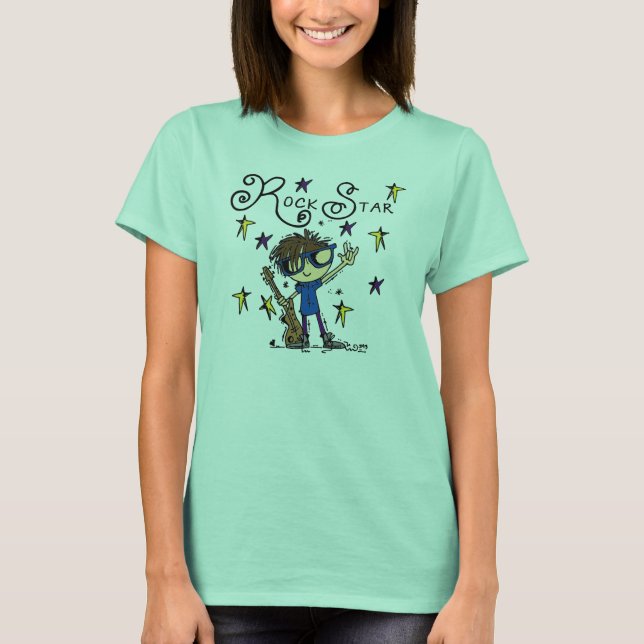 Brunettrockstjärna T-shirt (Framsida)