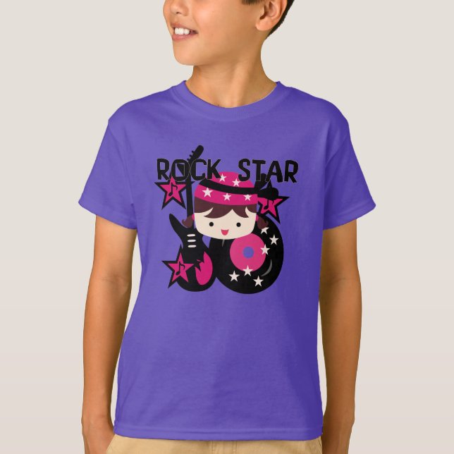 Brunettrockstjärnaflicka Tee (Framsida)