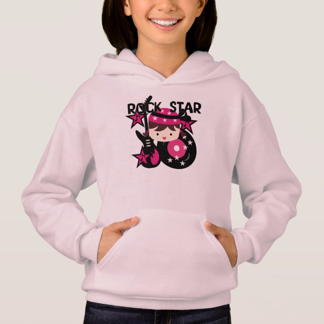 Brunettrockstjärnaflicka Tee (Framsida)