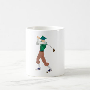 Brunfärgad Golfer Kaffemugg