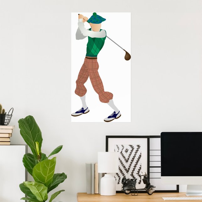 Brunfärgad Golfer Poster (Skapare uppladdad)