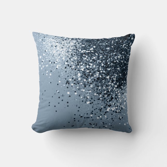 Brungande blå sommarnatt Dam Glitter #1 Kudde (Framsida)