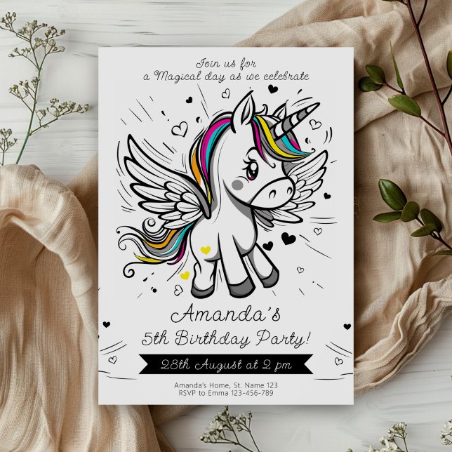 Brungande Unicorn Dream Birthday-firande Inbjudningar (Skapare uppladdad)