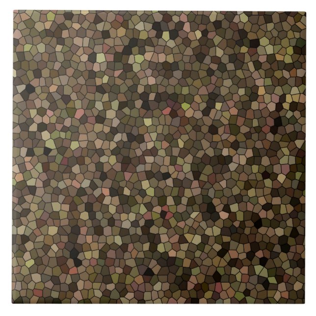 Brungrönt mosaikmönster kakelplatta (Framsidan)