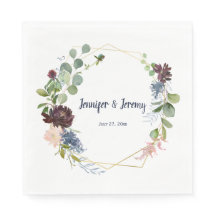 Brunguny Burgundy Ro Guld Geometric Wandan Bröllop