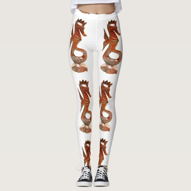 Brunhavshästar, vita leggings (Framsida)