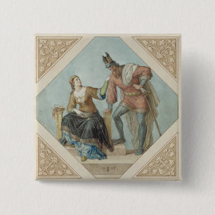 Brunhilde och Hagen, illustration för 'Niebeluen Knapp