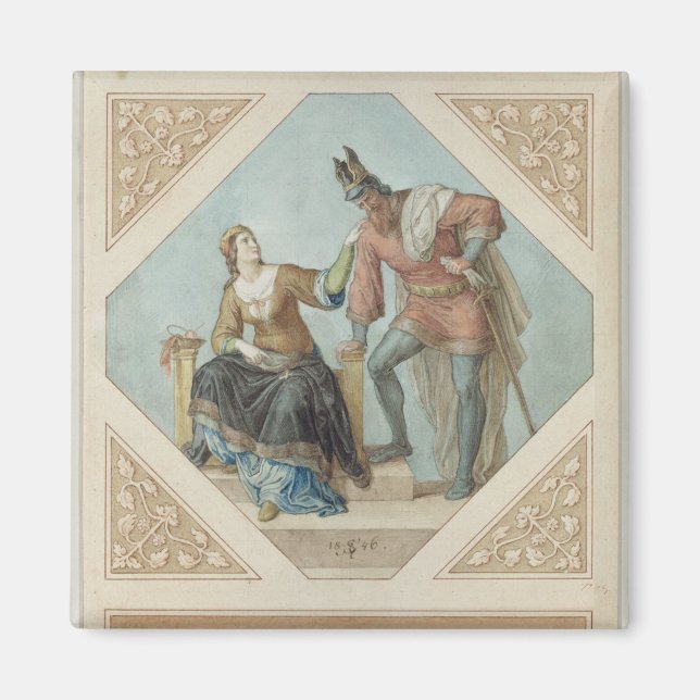 Brunhilde och Hagen, illustration till "The Niebel Magnet (Framsidan)