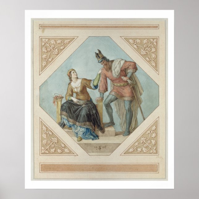 Brunhilde och Hagen, illustration till "The Niebel Poster (Framsidan)