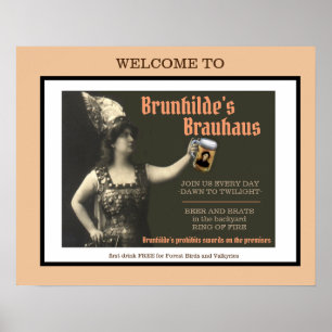 BRUNHILDES AFFISCH FÖR BRAUHAUS-PUB