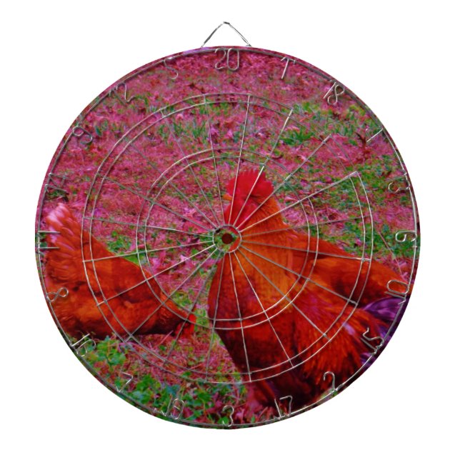 Brunhöns i Lila Grass Darttavla (Framsidan)