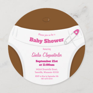 Brunhud och blöjor, Rosa Bjud in skjortor Inbjudningar